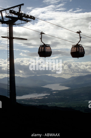 Mountain Gondola, Aonach Mor, Ben Nevis range, Grampian Highland, Northwest Highlands, Scotland, UK Stock Photo