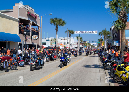 Biker Week Event at the Famous Spring Break for Bike week in Daytona Beach Florida on Main Street Stock Photo