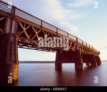 The Tay Bridge also called the Tay Rail Bridge Dundee City Scotland Stock Photo