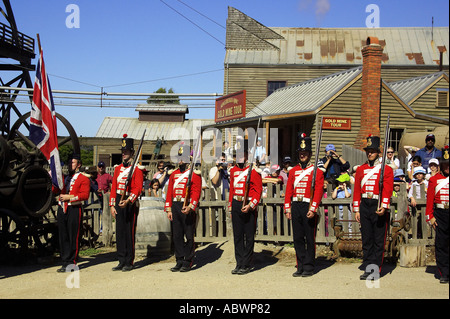 Red Coats Sovereign Hill Ballarat Victoria Australia Stock Photo