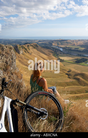 Mountain Bikers on Te Mata Peak Napier Hawkes Bay New Zealand