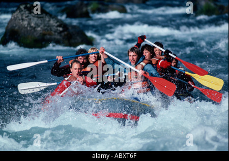 whitewater rafting Martins Rapids McKenzie River Oregon USA Stock Photo