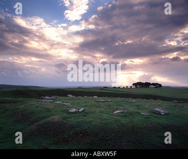 Arbor Low stone circle near Middleton in England's Peak District National Park Stock Photo