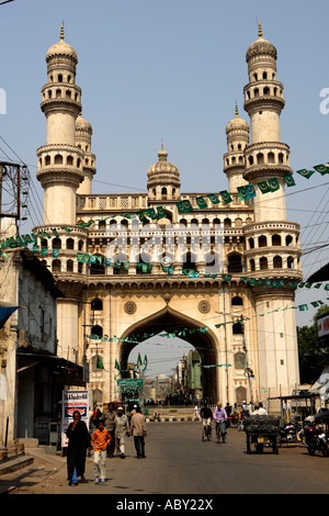 Charminar, The four Towers Bazaar, Hyderabad, Andhra Pradesh, India Stock Photo