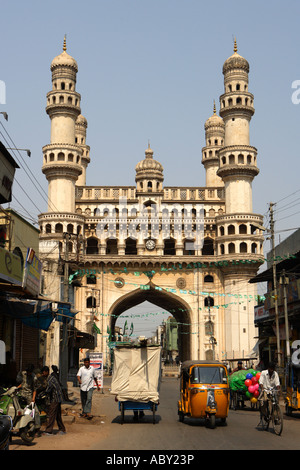 Charminar, The four Towers Bazaar, Hyderabad, Andhra Pradesh, India Stock Photo