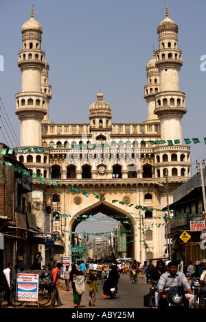 Charminar, The four Towers Bazaar, Hyderabad, Andhra Pradesh, India Stock Photo