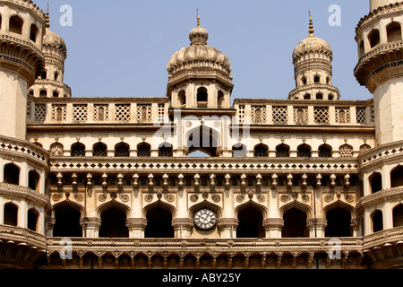 Detail of Charminar, The four Towers Bazaar, Hyderabad, Andhra Pradesh, India Stock Photo