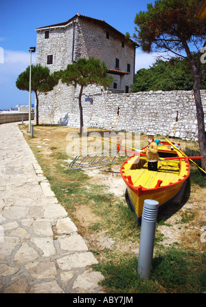 View of Umag old town Istria Croatia former ex Yugoslavia Umago Croazia Hrvatska Istra Istrian Peninsula East Eastern Europe Stock Photo