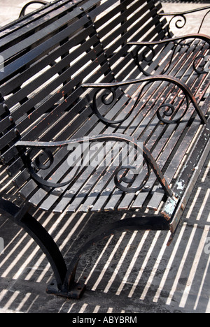 Public park benches Jackson Square French Quarter New Orleans Louisiana USA 2007 Stock Photo