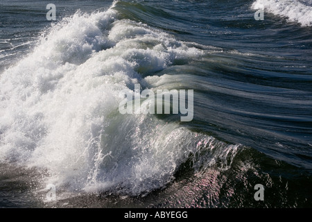 Sea Waves crashing on the shore, Baltic Sea, Poland, Wave in the ocean Stock Photo