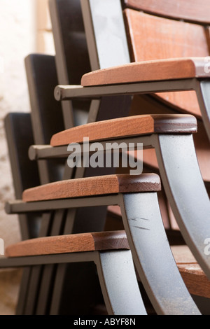 Close up of Stacked Chairs Stock Photo