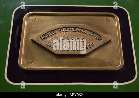 Works plate on Thundersley express tank engine at Bressingham Gardens and Steam Museum Diss Norfolk Stock Photo