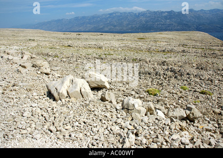 Paski Most Pag Island Zadar Dalmatia Croatia former ex Yugoslavia Pago Dalmacija Dalmazia Croazia Hrvatska East Eastern Europe Stock Photo