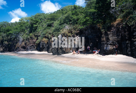 Isle de la Ronde beach and blue sea south coast Grenada Caribbean Stock Photo