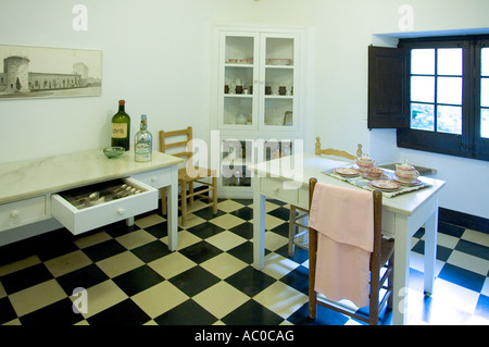 Kitchen in the Gala Dali Castle in Pubol, Catalonia, Spain Stock Photo