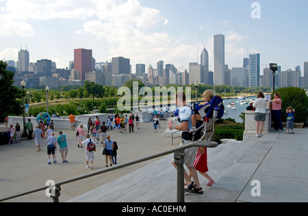 Chicago Skyline from Shedd Aquarium Stock Photo