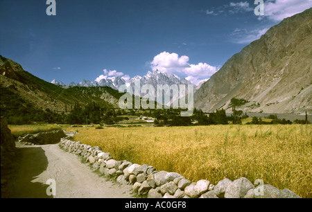 Pakistan Azad Kashmir Gulmit village Pasu Peaks Stock Photo