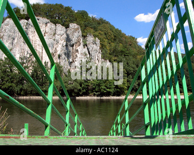 Donaudurchbruch at Weltenburg gate narrowing of the Danube weltenburg donaudurchbruch danube river The Danube breaks through the Stock Photo