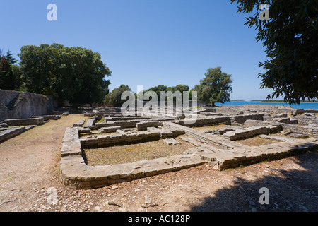 Dobrika Bay Kastrum site on Brioni islands, Veliki Brijun, Croatia Stock Photo