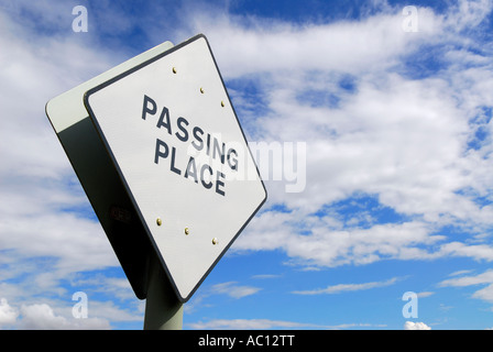 passing place road sign, norfolk, england Stock Photo