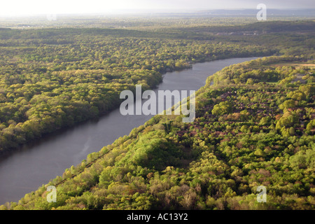 Aerial view of Raritan River near Princeton, New Jersey, U.S.A. Stock Photo