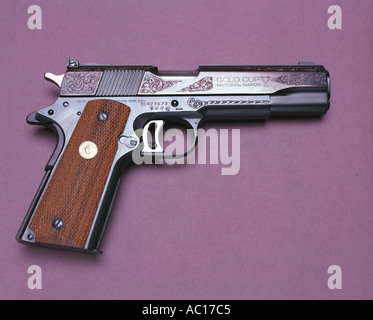 Colt Modell Gold Cup 45 ACP Kal 45 Stock Photo