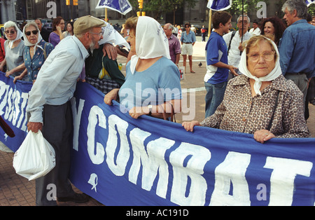 Mothers of Plaza de Mayo gather weekly to remind the world of the Disappeared. Buenos Aires Argentina South America. 2000s 2002 HOMER SYKES Stock Photo