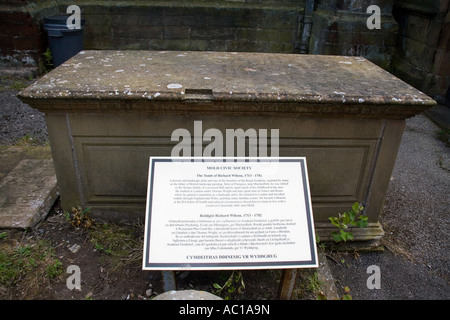 The Grave of the artist Richard Wilson, St Mary's Parish Church, Mold, Flintshire Stock Photo