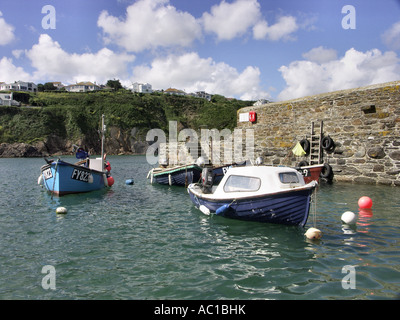 Small fishing boats in Gorran Harbour. Stock Photo