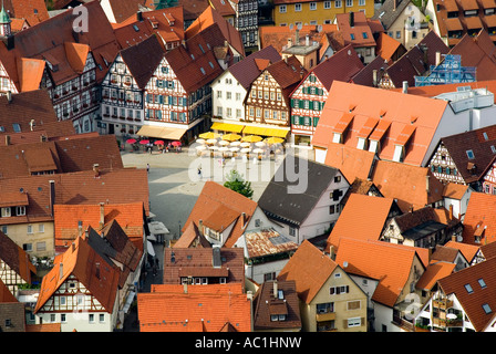 Germany, Bad Urach, Old Town, aerial view Stock Photo
