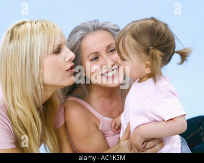 Grandmother, mother and daughter wearing spectacles, portrait Stock Photo