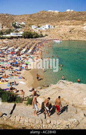 People at Super Paradise Beach knowing as a centrum of gays and nudism