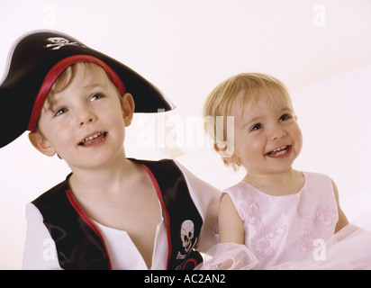 Young children in fancy dress Stock Photo