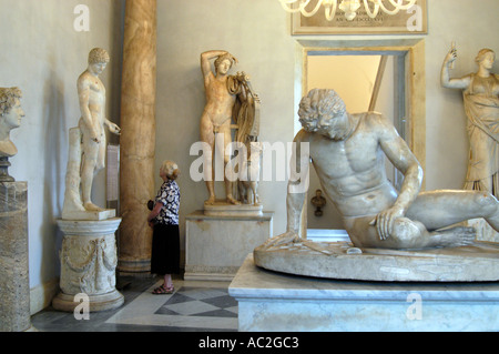 The Dying Gaul sculpture in the Palazzo Nuovo at the Capitoline Museums, Rome, Italy Stock Photo