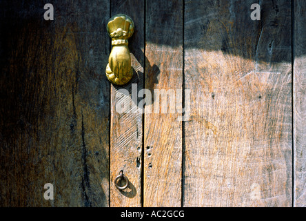 Jan 25, 2002 - Door handle on wooden door in the Mexican town of San Miguel de Allende Stock Photo