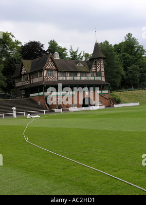 Cricket pavillion at the Cadbury Sports Club at Bournville Stock Photo