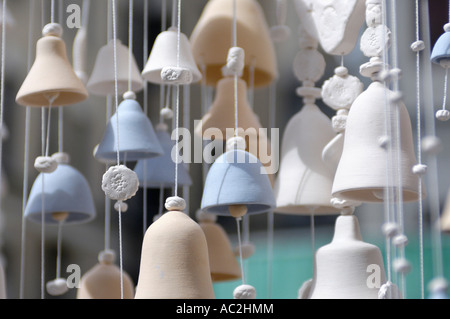 Souvenirs decorative ceramic bells arts and crafts Stock Photo