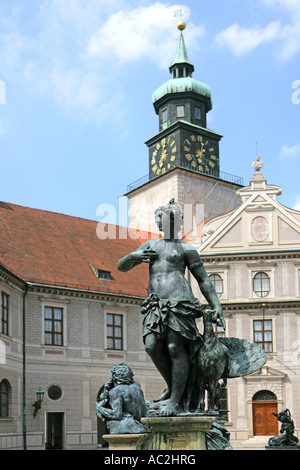 Residenz courtyard Brunnenhof, Munich, Bavaria, Germany Stock Photo