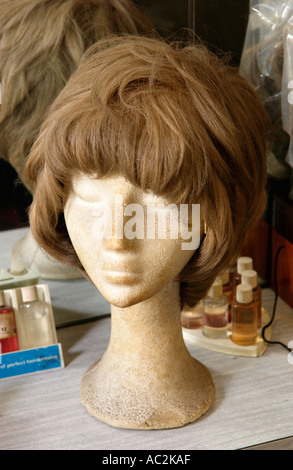 A ladies and gents hairdressers at Aberdare in the South Wales Valleys UK which has remained unchanged since the 1950s Stock Photo