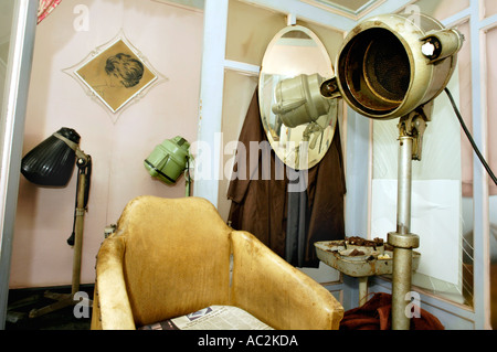 A ladies and gents hairdressers at Aberdare in the South Wales Valleys UK which has remained unchanged since the 1950s Stock Photo