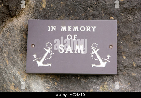 Memorial on the harbour side road at Amlwch Anglesey North Wales UK GB Stock Photo