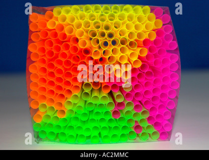 Abstract and colorful drinking straws Stock Photo