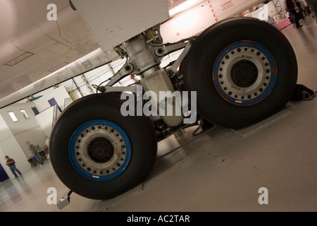 Detail of Concorde undercarriage at Concord display at East Fortune Museum of Flight, East Lothian, Scotland Stock Photo