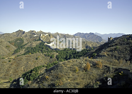 CHINA SIMATAI Panorama of the Great Wall of China as seen in the Simatai region Stock Photo