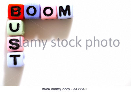 Boom and bust Stock Photo