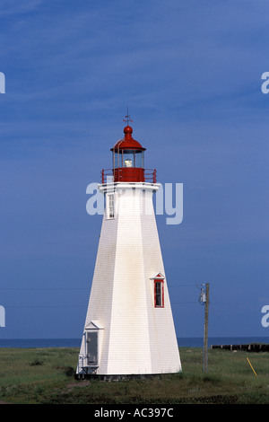Shippagan Lighthouse on shore of the Bay of Chaleur Stock Photo