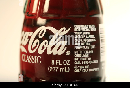 nutrition label coca cola coke can Stock Photo - Alamy