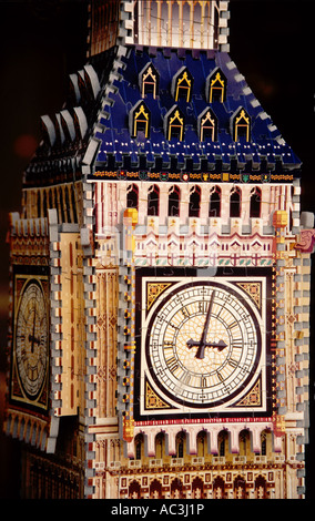 wooden model of Big Ben in store window London Stock Photo