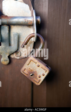 Unlocked padlock Stock Photo