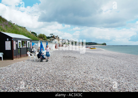 Promenade family photographing one another Budleigh Salterton South coast Devon UK GB EU Europe Stock Photo